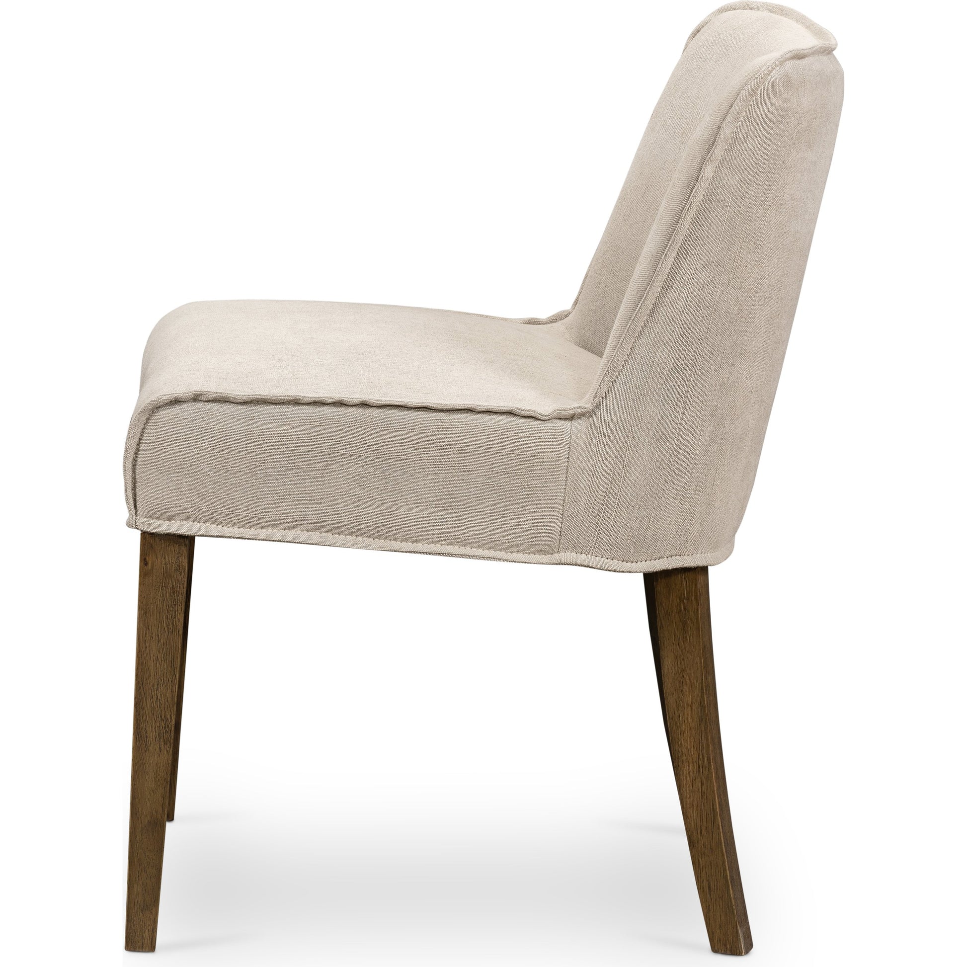 Aria Dining Chair by Four Hands in sienna chestnut, warm nettlewood and sienna chestnut. Made from top grain leather, solid nettlewood, 100% polyester in a modern style.