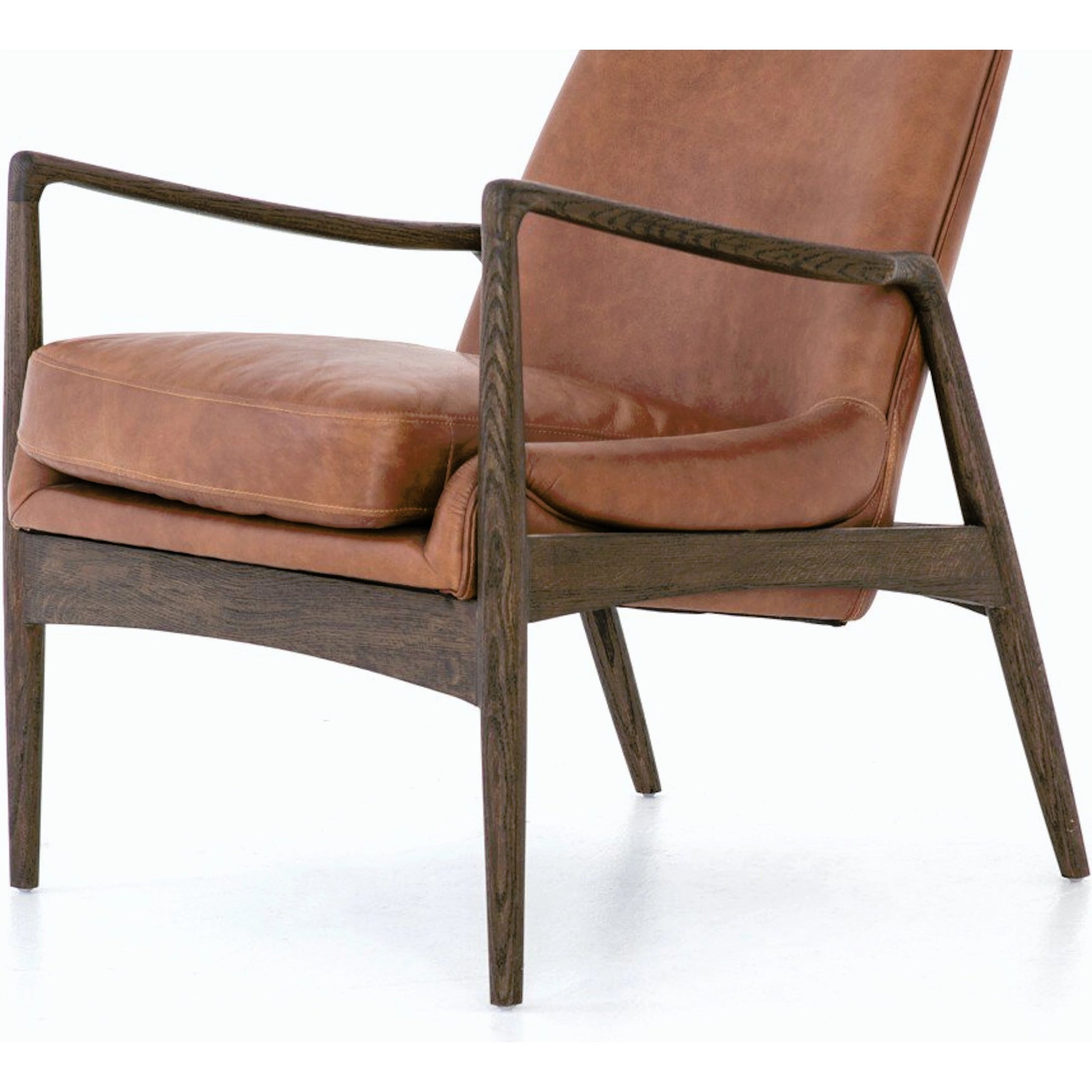 Braden Chair by Four Hands. Made from top grain leather, solid oak, 100% polyester in a modern style.