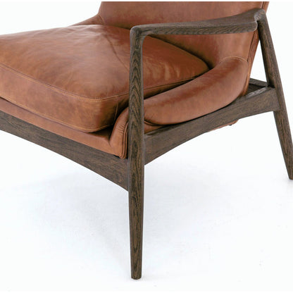 Braden Chair by Four Hands. Made from top grain leather, solid oak, 100% polyester in a modern style.