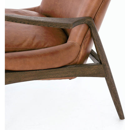 Braden Chair by Four Hands. Made from top grain leather, solid oak, 100% polyester in a modern style.