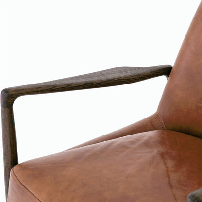 Braden Chair by Four Hands. Made from top grain leather, solid oak, 100% polyester in a modern style.