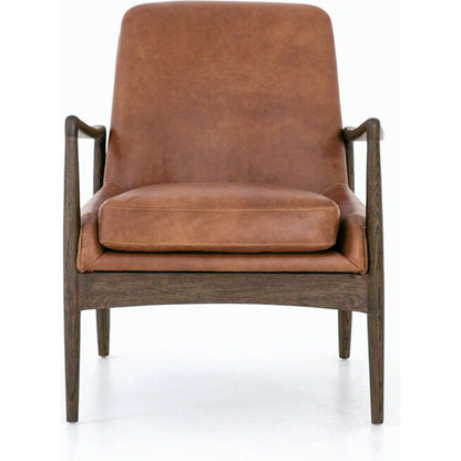 Braden Chair by Four Hands. Made from top grain leather, solid oak, 100% polyester in a modern style.