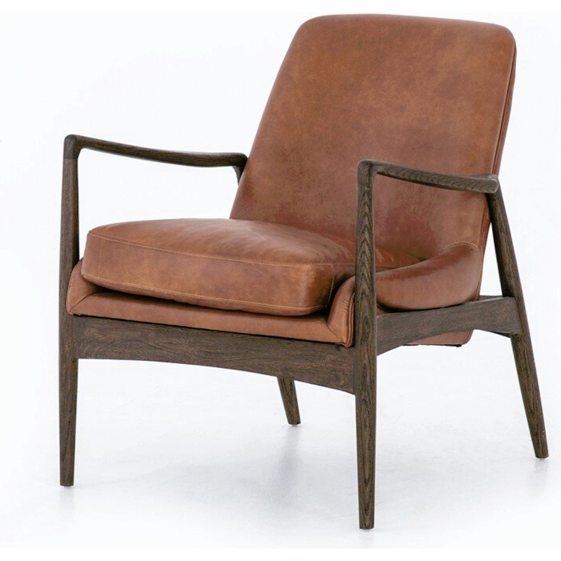 Braden Chair by Four Hands. Made from top grain leather, solid oak, 100% polyester in a modern style.