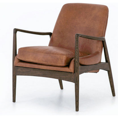 Braden Chair by Four Hands. Made from top grain leather, solid oak, 100% polyester in a modern style.