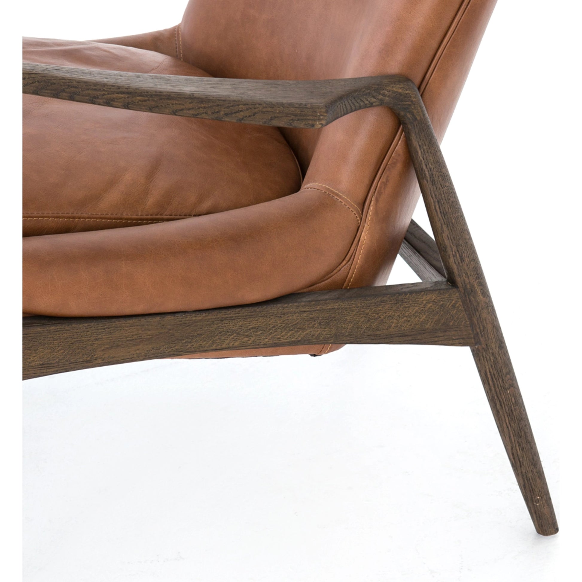 Braden Chair by Four Hands. Made from top grain leather, solid oak, 100% polyester in a modern style.