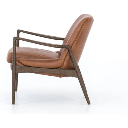Braden Chair by Four Hands. Made from top grain leather, solid oak, 100% polyester in a modern style.