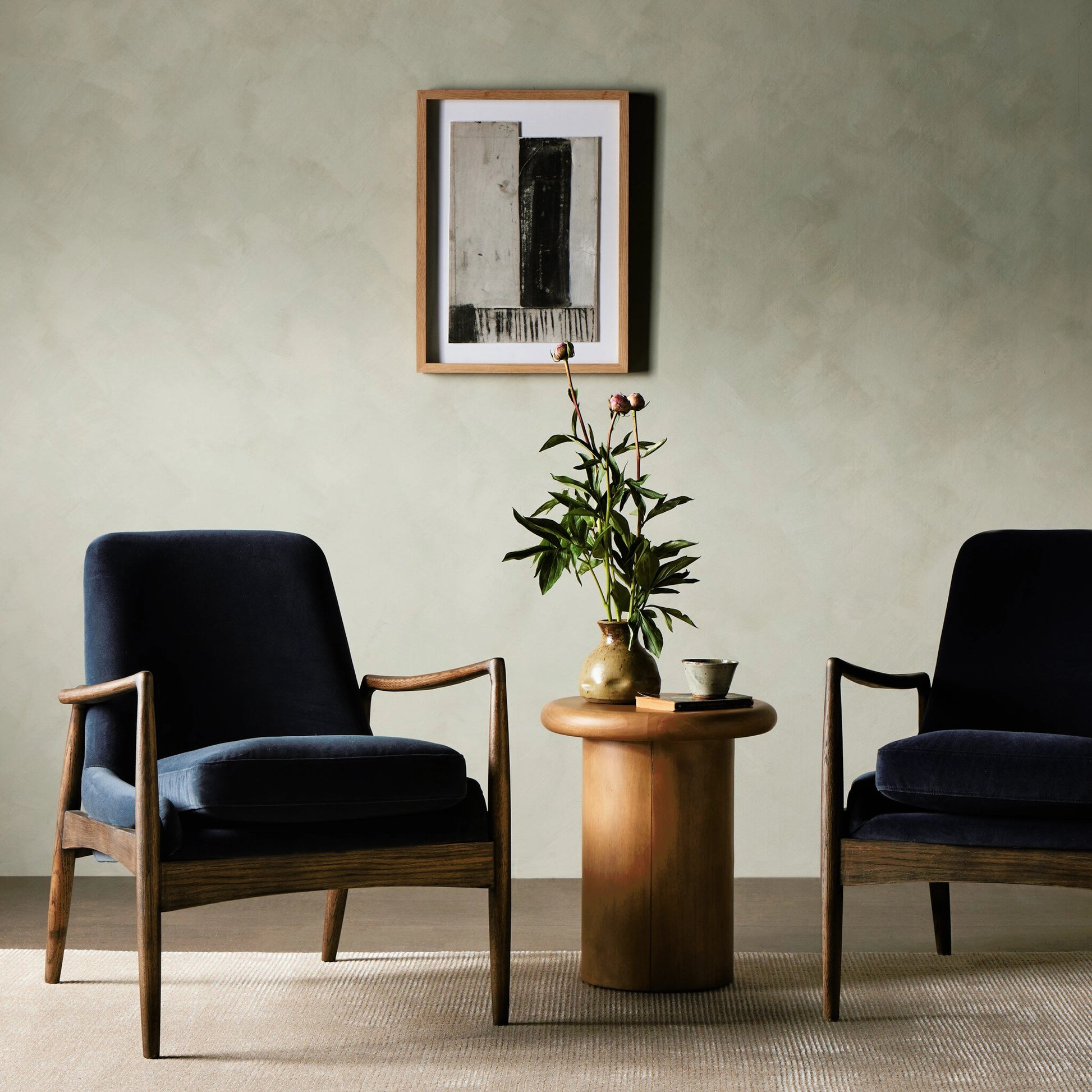 Braden Chair by Four Hands. Made from top grain leather, solid oak, 100% polyester in a modern style.