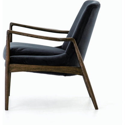 Braden Chair by Four Hands. Made from top grain leather, solid oak, 100% polyester in a modern style.