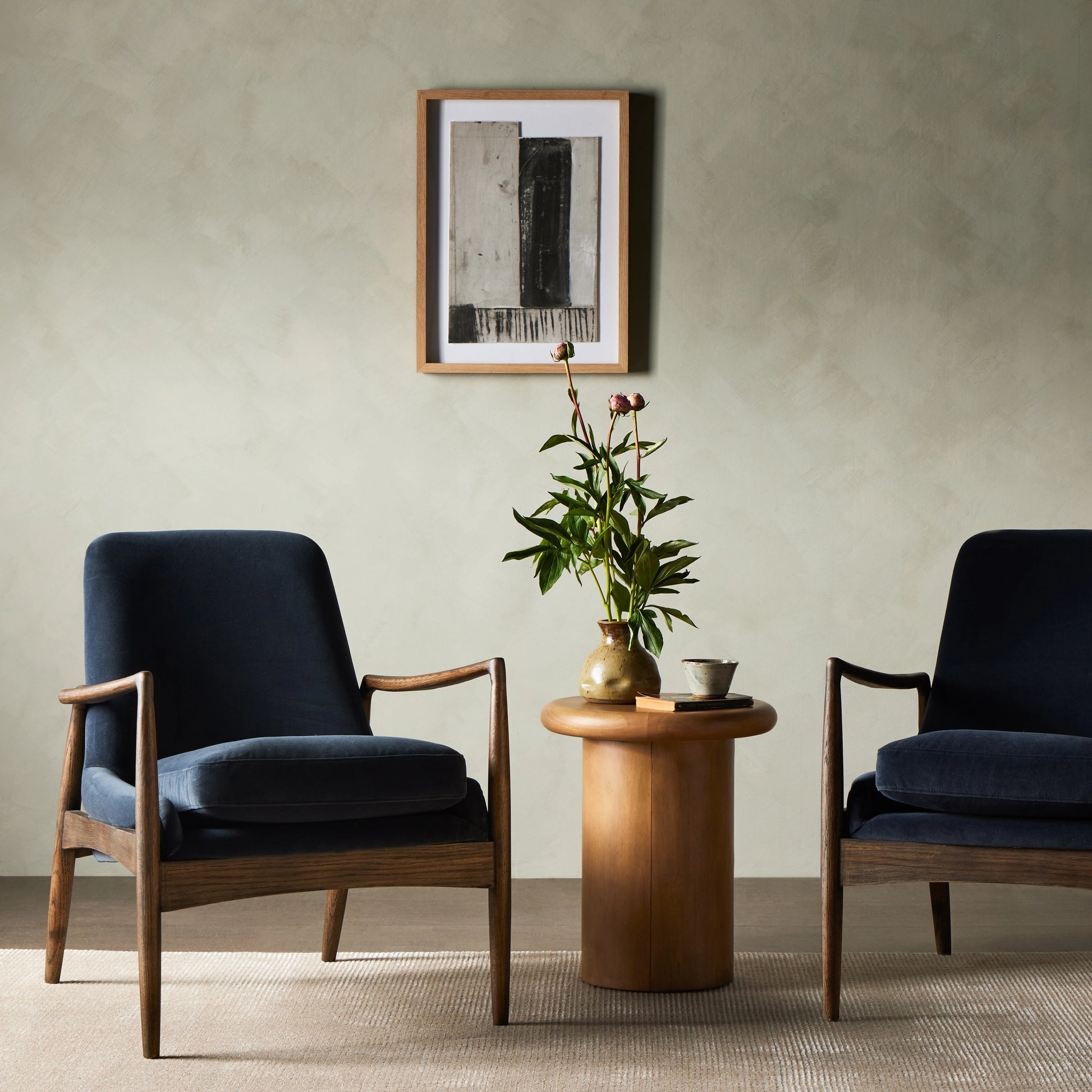 Braden Chair by Four Hands. Made from top grain leather, solid oak, 100% polyester in a modern style.