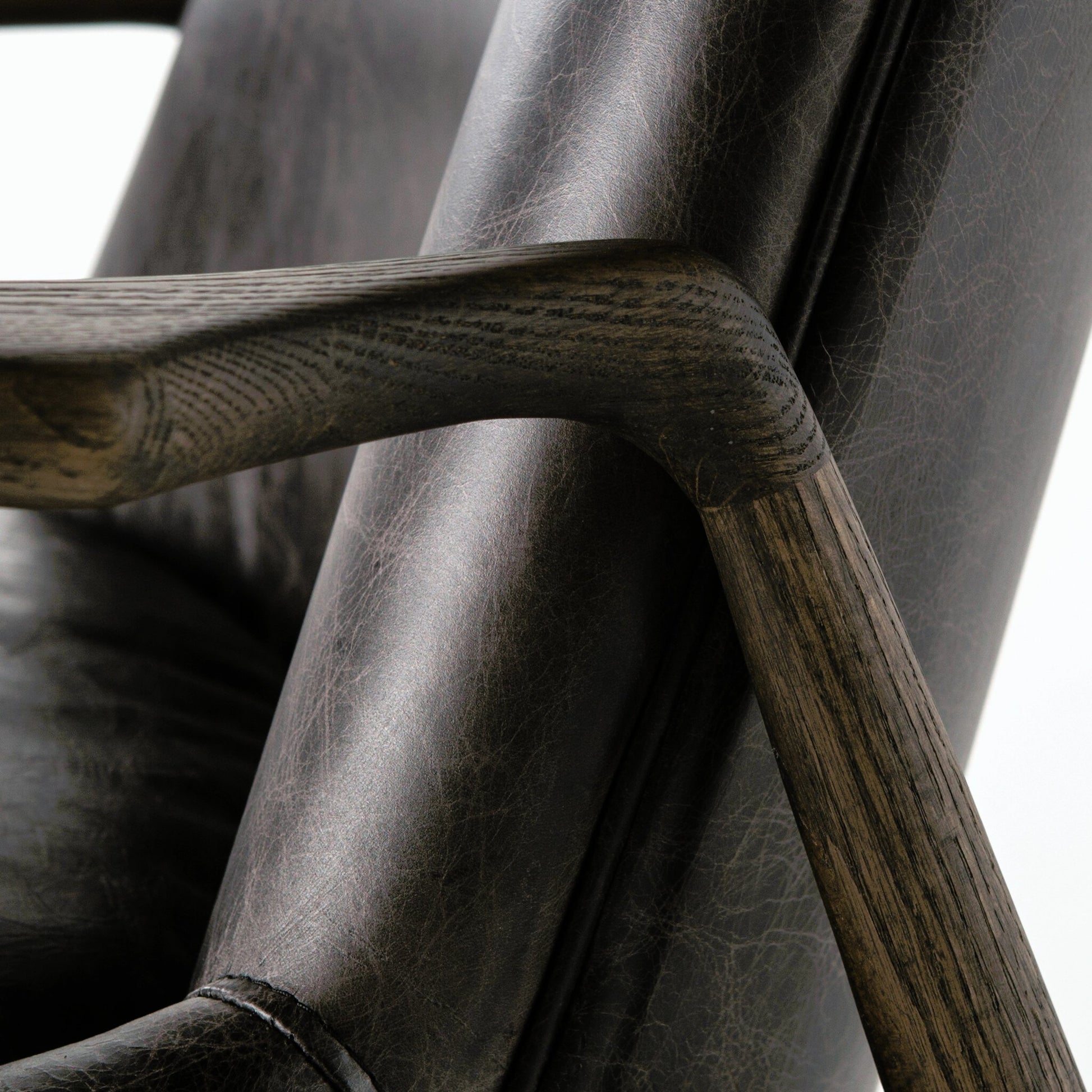 Braden Chair by Four Hands. Made from top grain leather, solid oak, 100% polyester in a modern style.