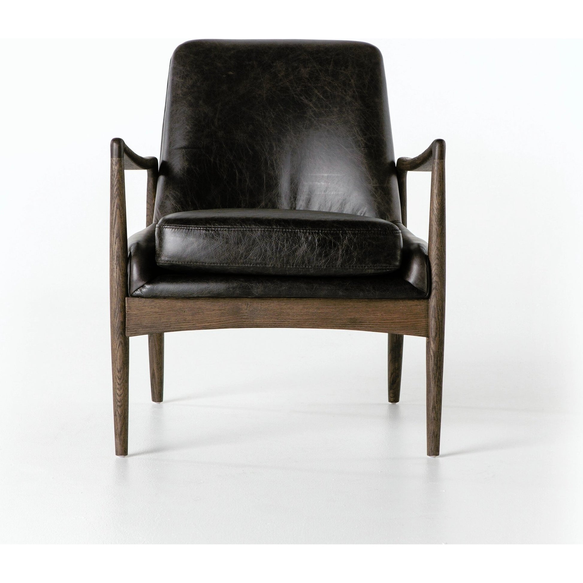 Braden Chair by Four Hands. Made from top grain leather, solid oak, 100% polyester in a modern style.