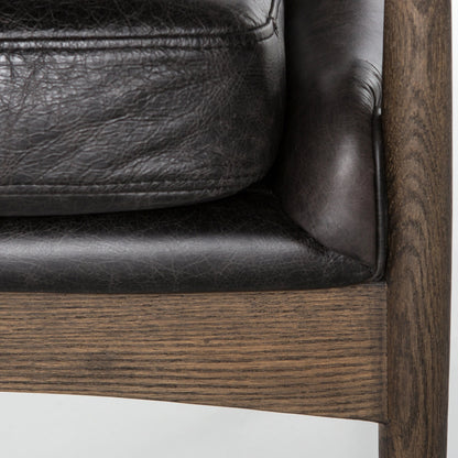 Braden Chair by Four Hands. Made from top grain leather, solid oak, 100% polyester in a modern style.