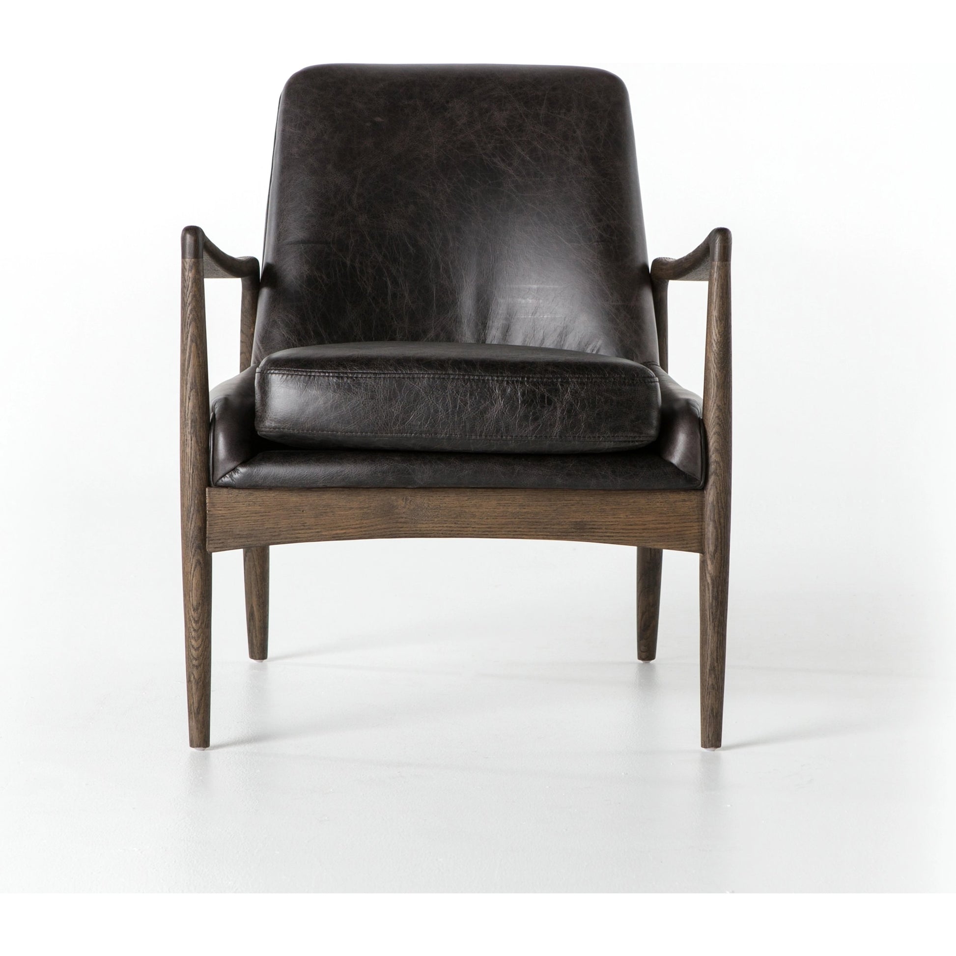 Braden Chair by Four Hands. Made from top grain leather, solid oak, 100% polyester in a modern style.