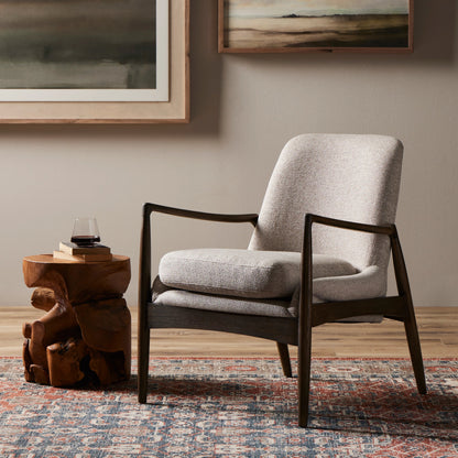 Braden Chair by Four Hands. Made from top grain leather, solid oak, 100% polyester in a modern style.