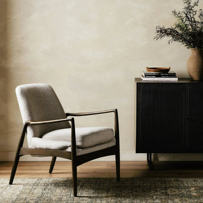 Braden Chair by Four Hands. Made from top grain leather, solid oak, 100% polyester in a modern style.
