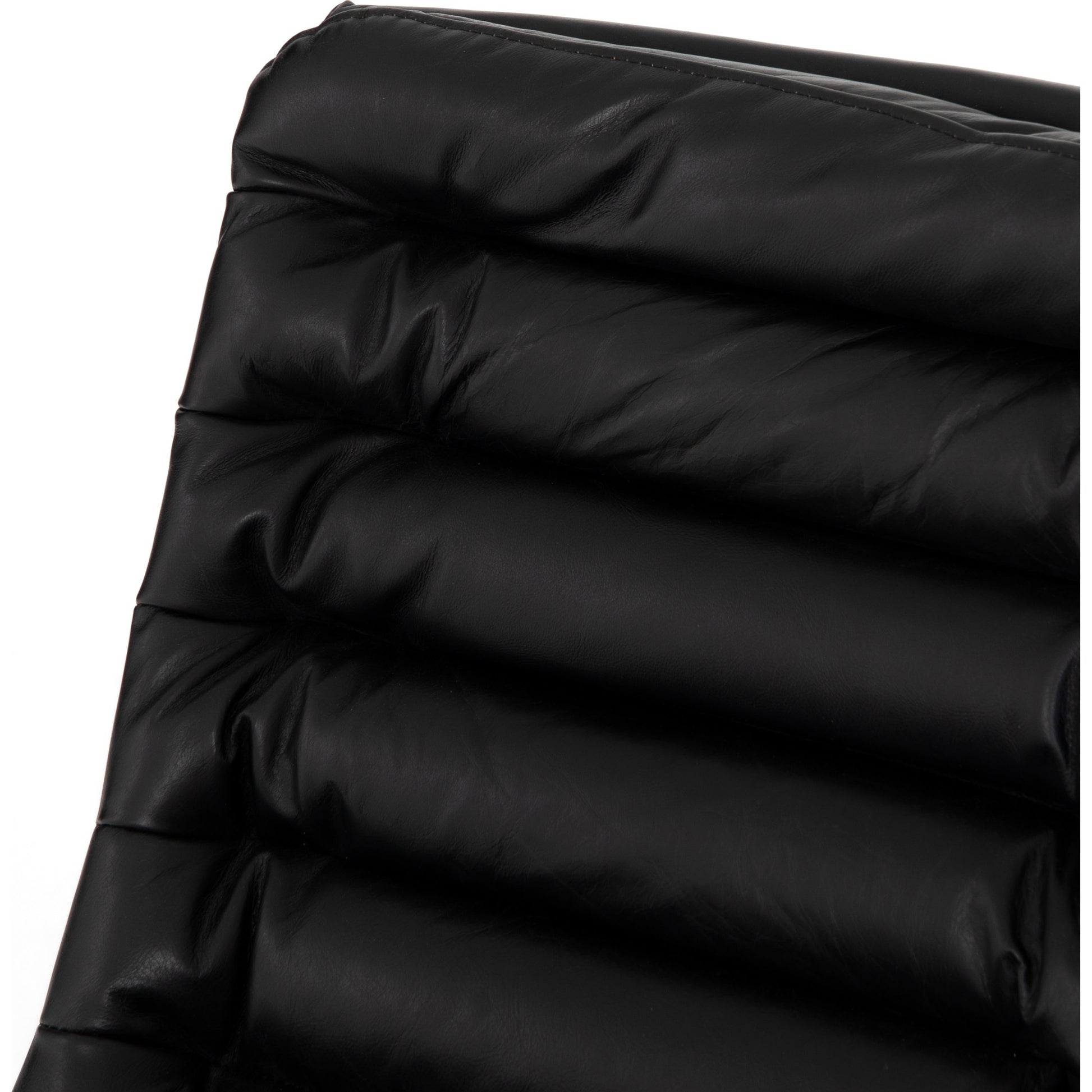 Malibu Desk Chair by Four Hands in rider black. Made from top grain leather, aluminum, 100% polyester in a modern style.