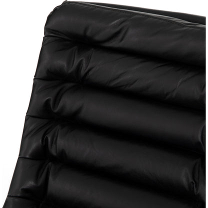 Malibu Desk Chair by Four Hands in rider black. Made from top grain leather, aluminum, 100% polyester in a modern style.