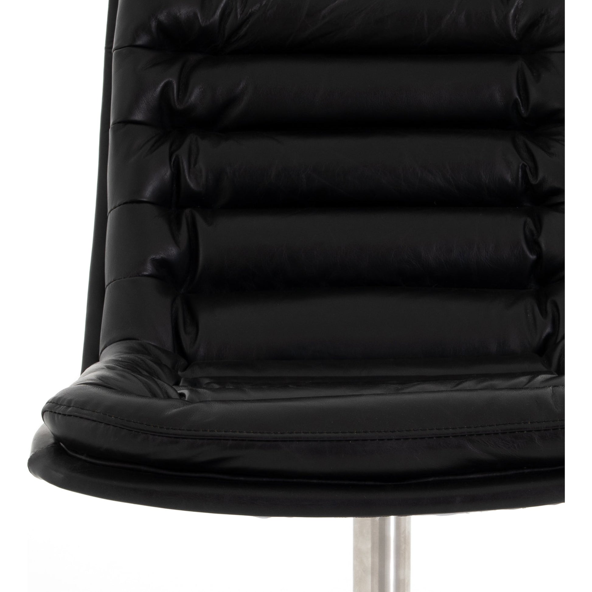 Malibu Desk Chair by Four Hands in rider black. Made from top grain leather, aluminum, 100% polyester in a modern style.