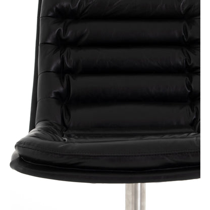 Malibu Desk Chair by Four Hands in rider black. Made from top grain leather, aluminum, 100% polyester in a modern style.