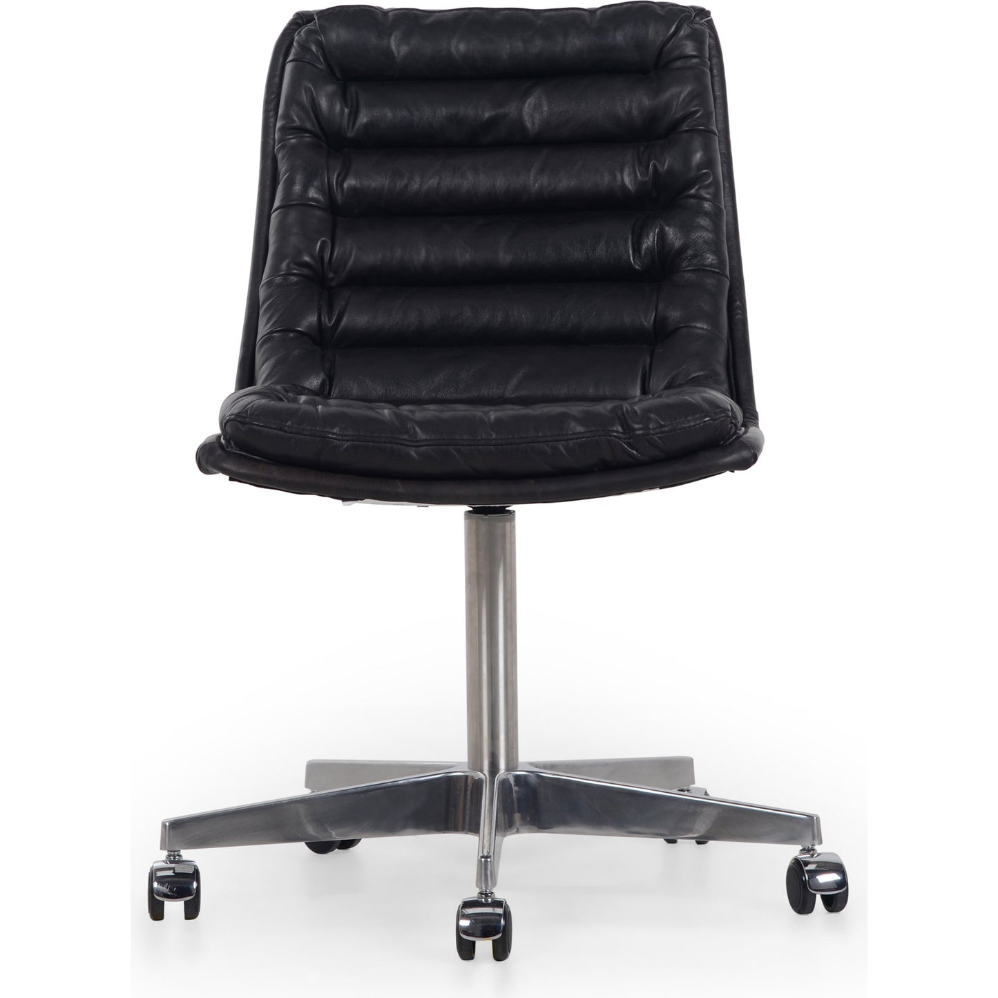 004 SI-1901023 | Additional Silo | Malibu Desk Chair by Four Hands in rider black. Made from top grain leather, aluminum, 100% polyester in a modern style.