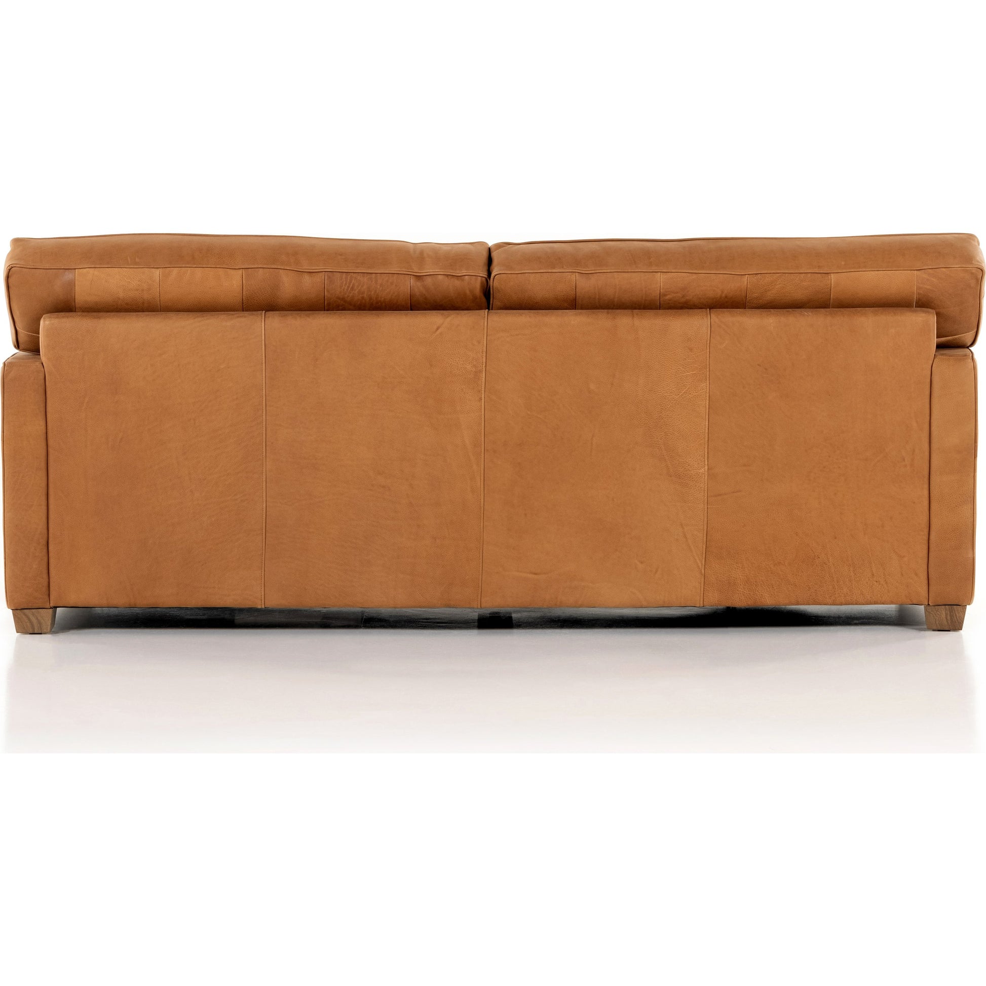 Larkin Sofa by Four Hands in cigar, antique oak, antique brass nailhead. Made from top grain leather, solid ash, iron in a modern style.