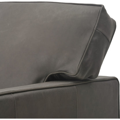 Larkin Sofa by Four Hands in cigar, antique oak, antique brass nailhead. Made from top grain leather, solid ash, iron in a modern style.