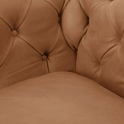 Conrad Sofa by Four Hands in cigar, antique oak, antique brass nailhead. Made from top grain leather, solid ash, iron in a traditional style.