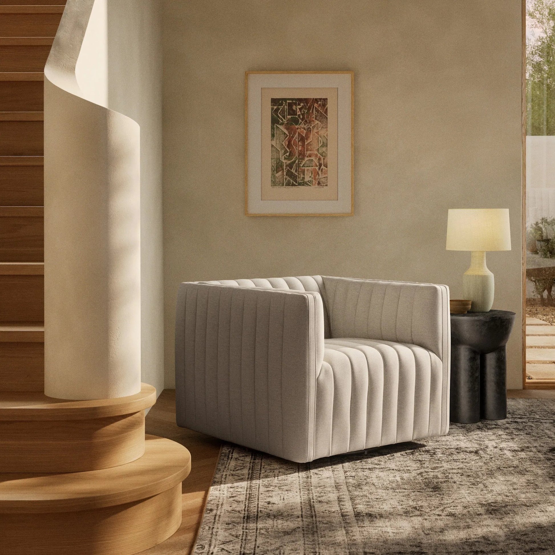 Augustine Swivel Chair by Four Hands. Made from unique in a modern style.