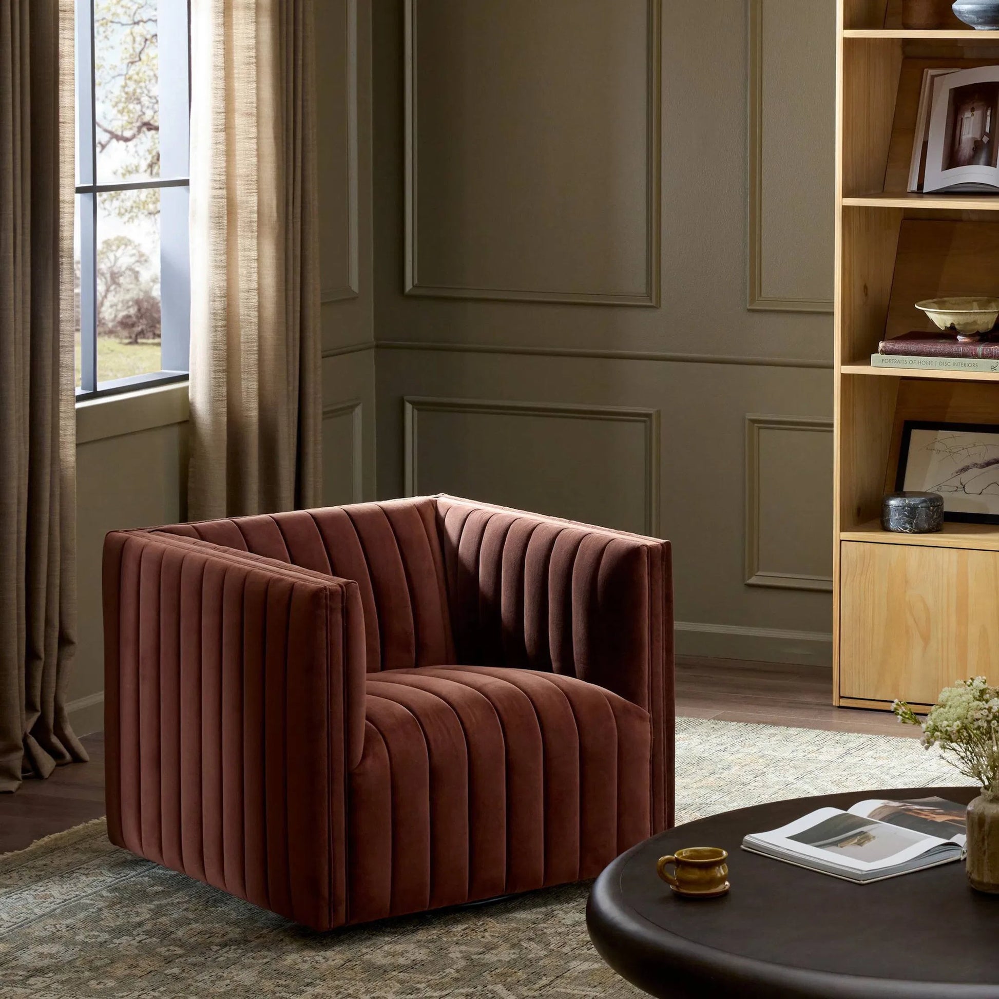 Augustine Swivel Chair by Four Hands. Made from unique in a modern style.