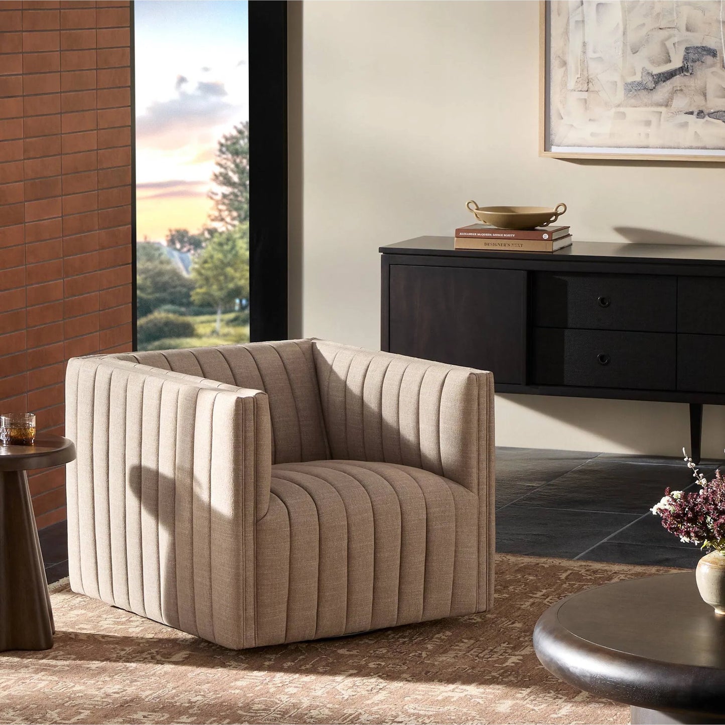 177 SI-2327540 | Lifestyle | Augustine Swivel Chair by Four Hands. Made from unique in a modern style.