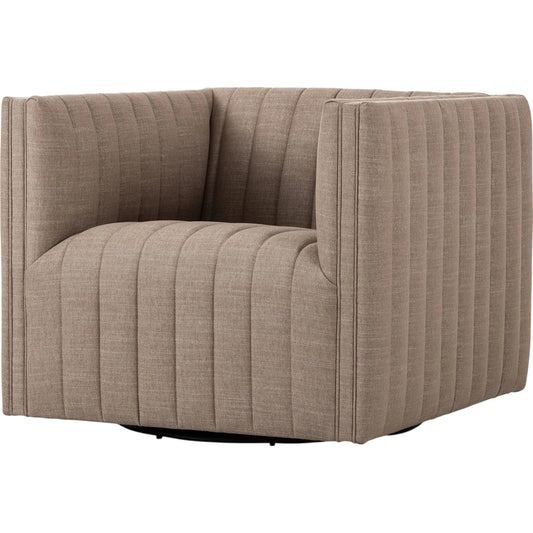 001 SI-2327540 | Primary Silo | Augustine Swivel Chair by Four Hands in crypton nomad taupe. Made from 92% polyester, 8% flax/linen in a unique style.