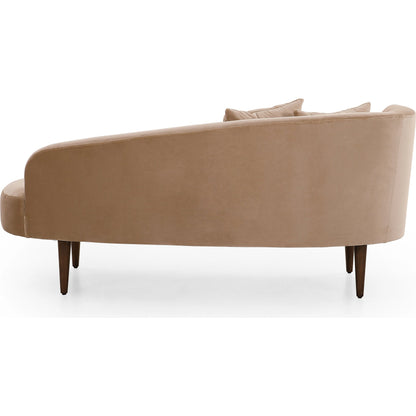 Luna Chaise by Four Hands in capri oatmeal. Made from 100% polyester, solid oak in a modern style.