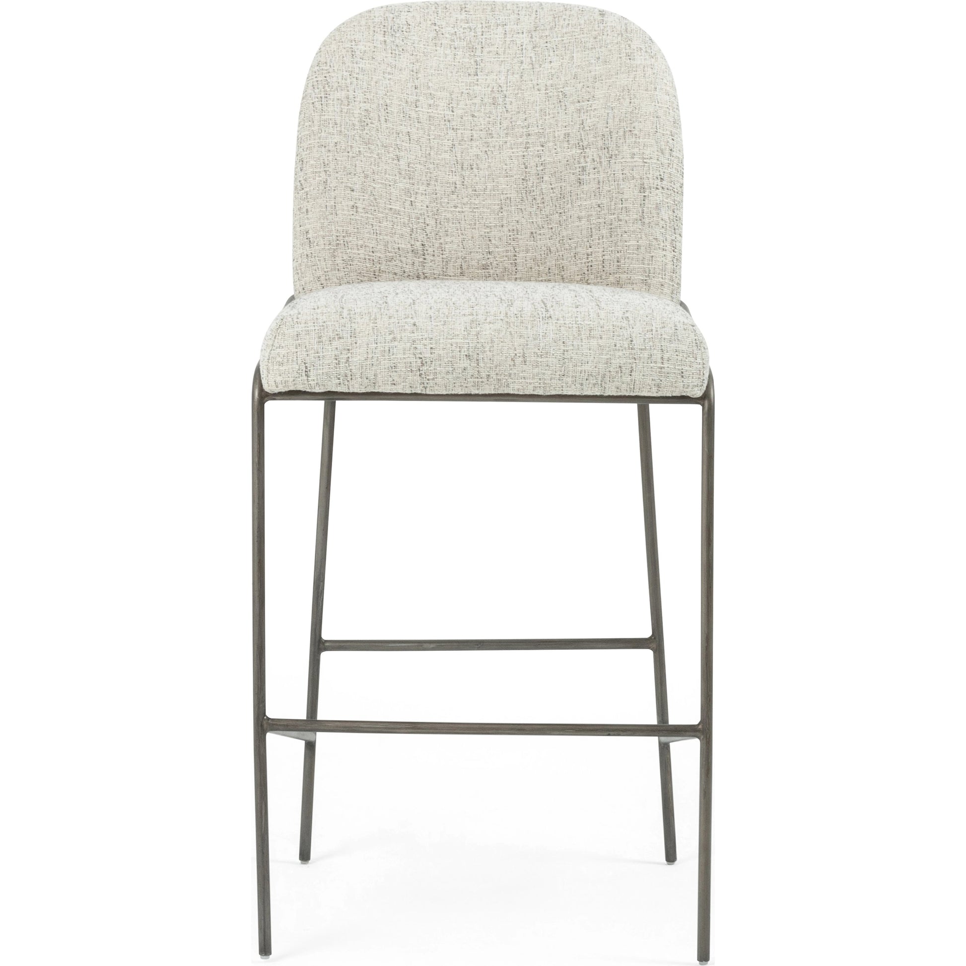 Astrud Bar Stool by Four Hands in sierra butterscotch. Made from faux leather, iron, top grain leather in a modern style.