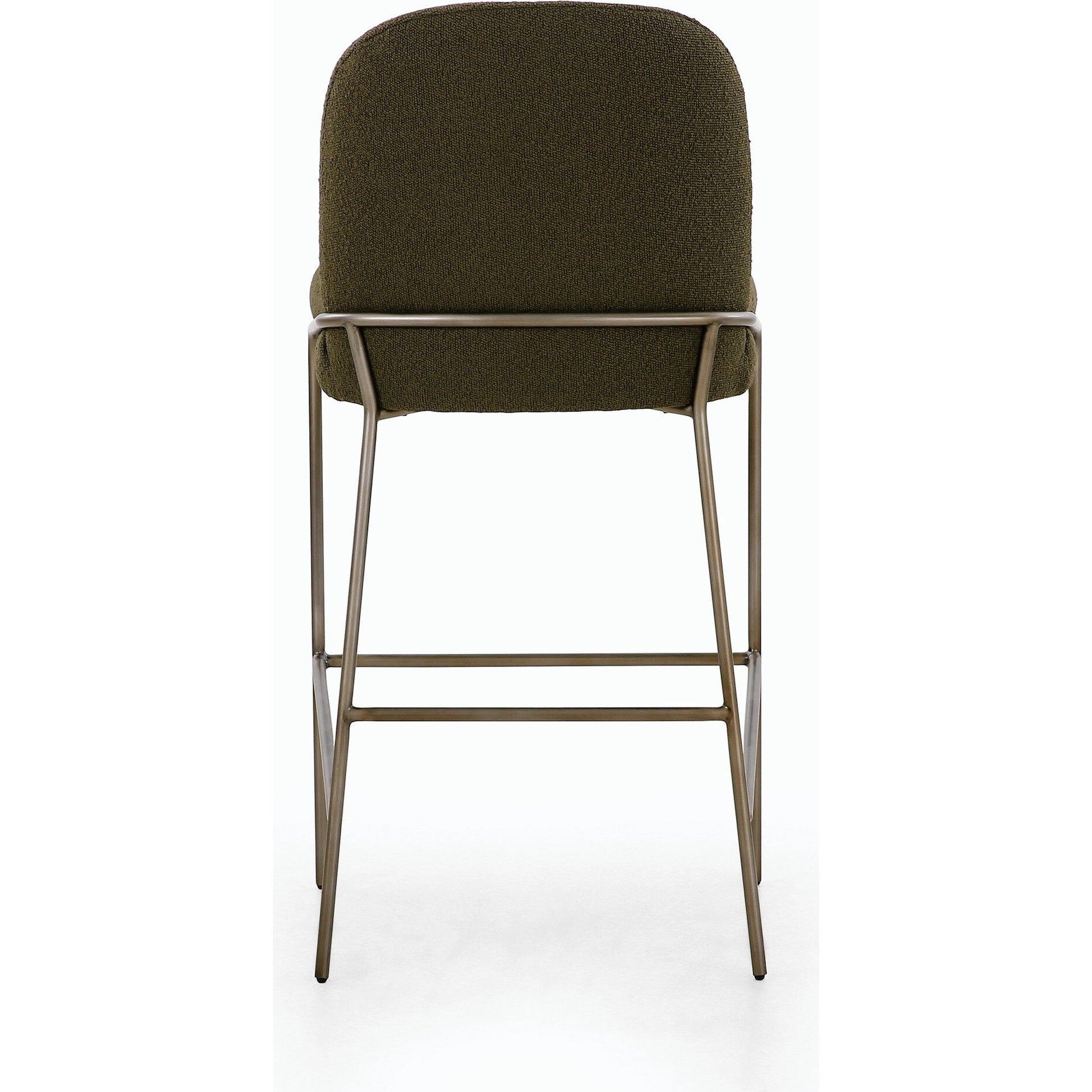 Astrud Bar Stool by Four Hands in sierra butterscotch. Made from faux leather, iron, top grain leather in a modern style.