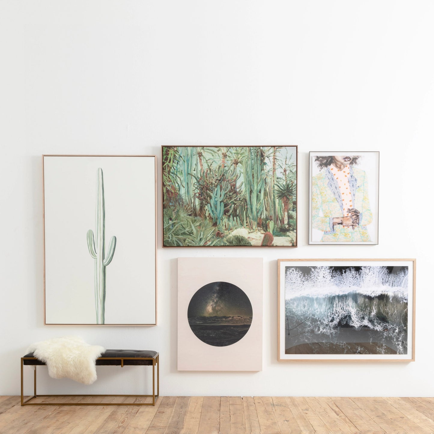 009 SI-1977662 | Lifestyle | Oxford Bench by Four Hands in rialto ebony, antique brass. Made from top grain leather, iron, 100% polyester in a modern style.