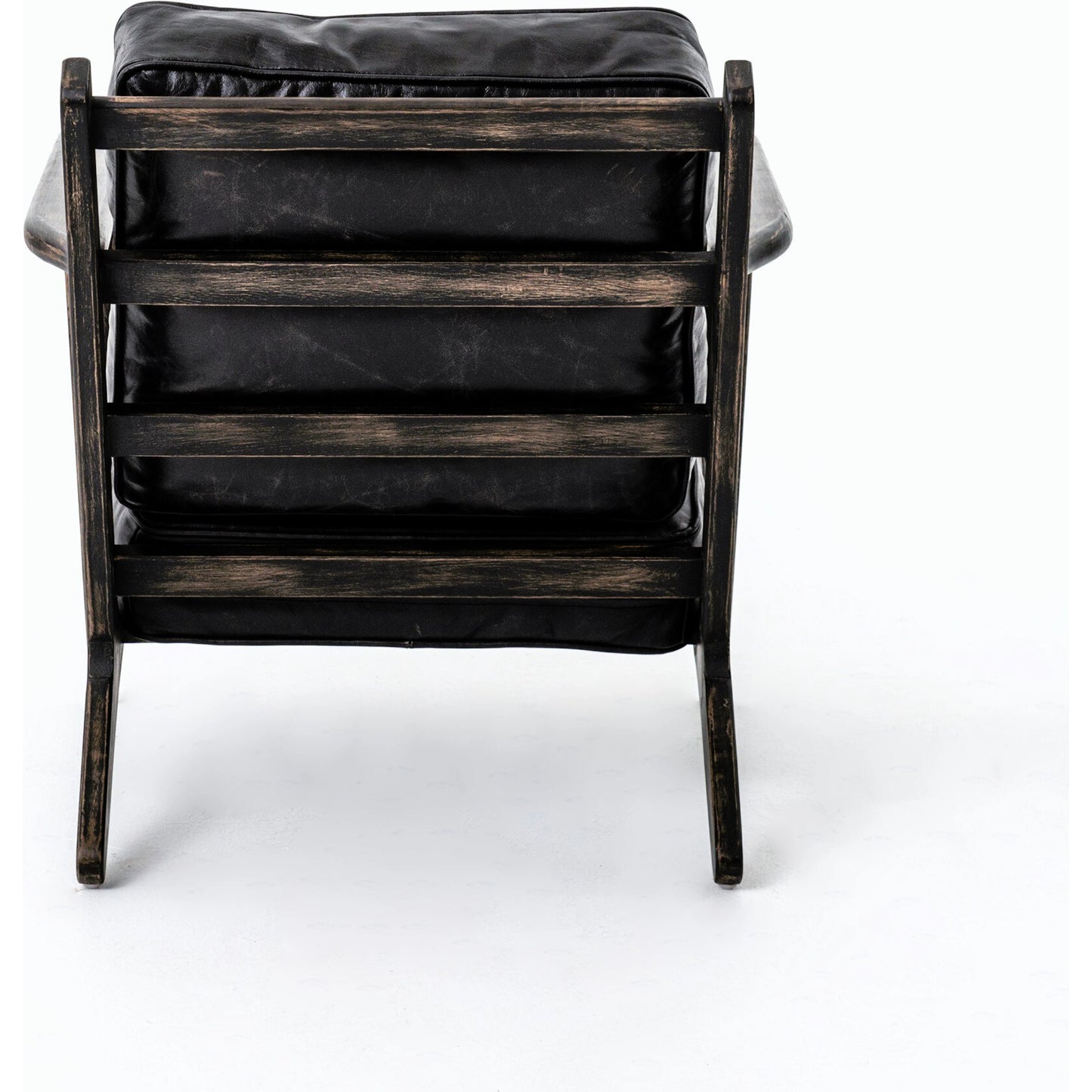 021 SI-1714619 | Additional Silo | Brooks Lounge Chair by Four Hands in rialto ebony, black wash. Made from top grain leather, solid oak, 67% cotton, 33% flax, linen in a modern style.