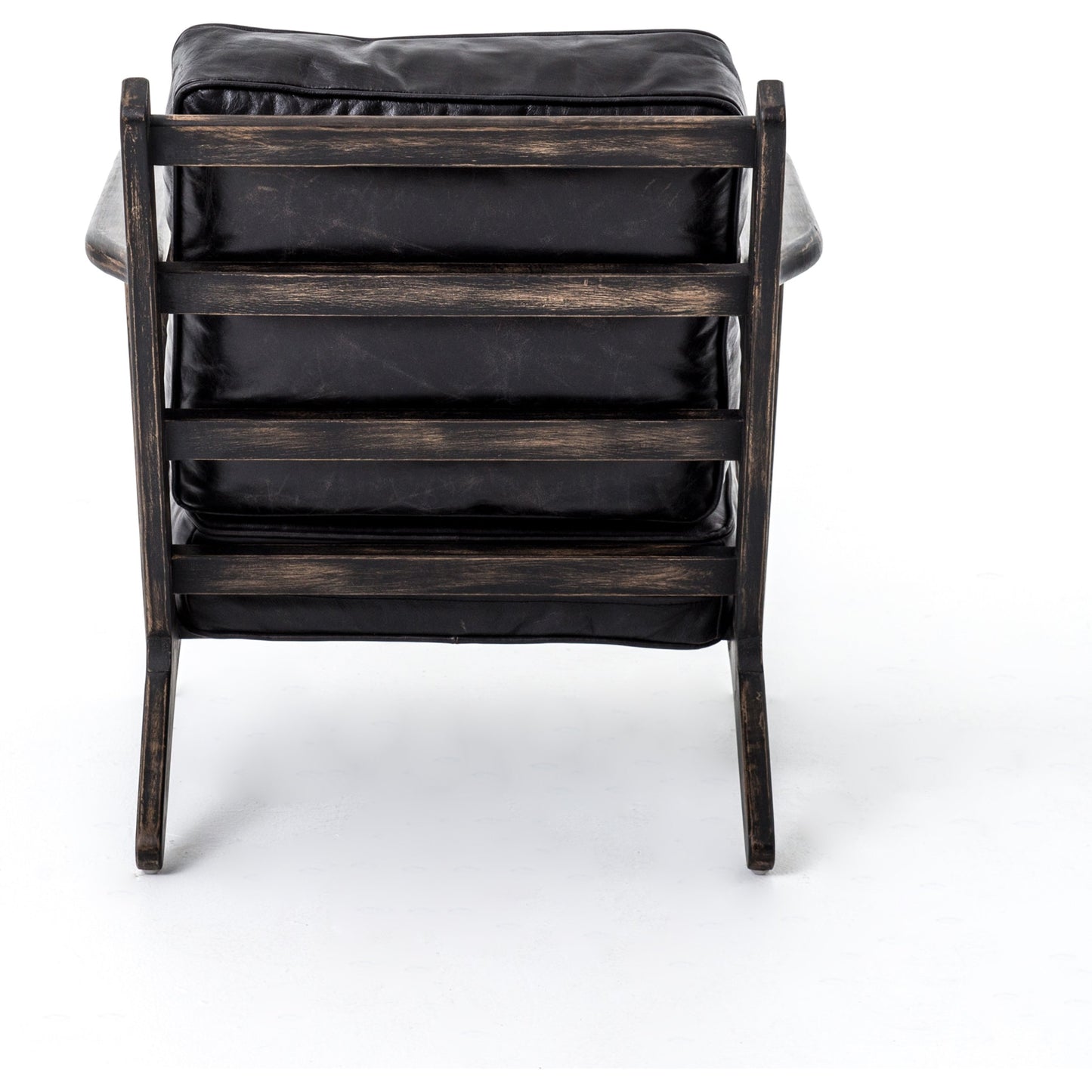 017 SI-1714619 | Additional Silo | Brooks Lounge Chair by Four Hands in rialto ebony, black wash. Made from top grain leather, solid oak, 67% cotton, 33% flax, linen in a modern style.