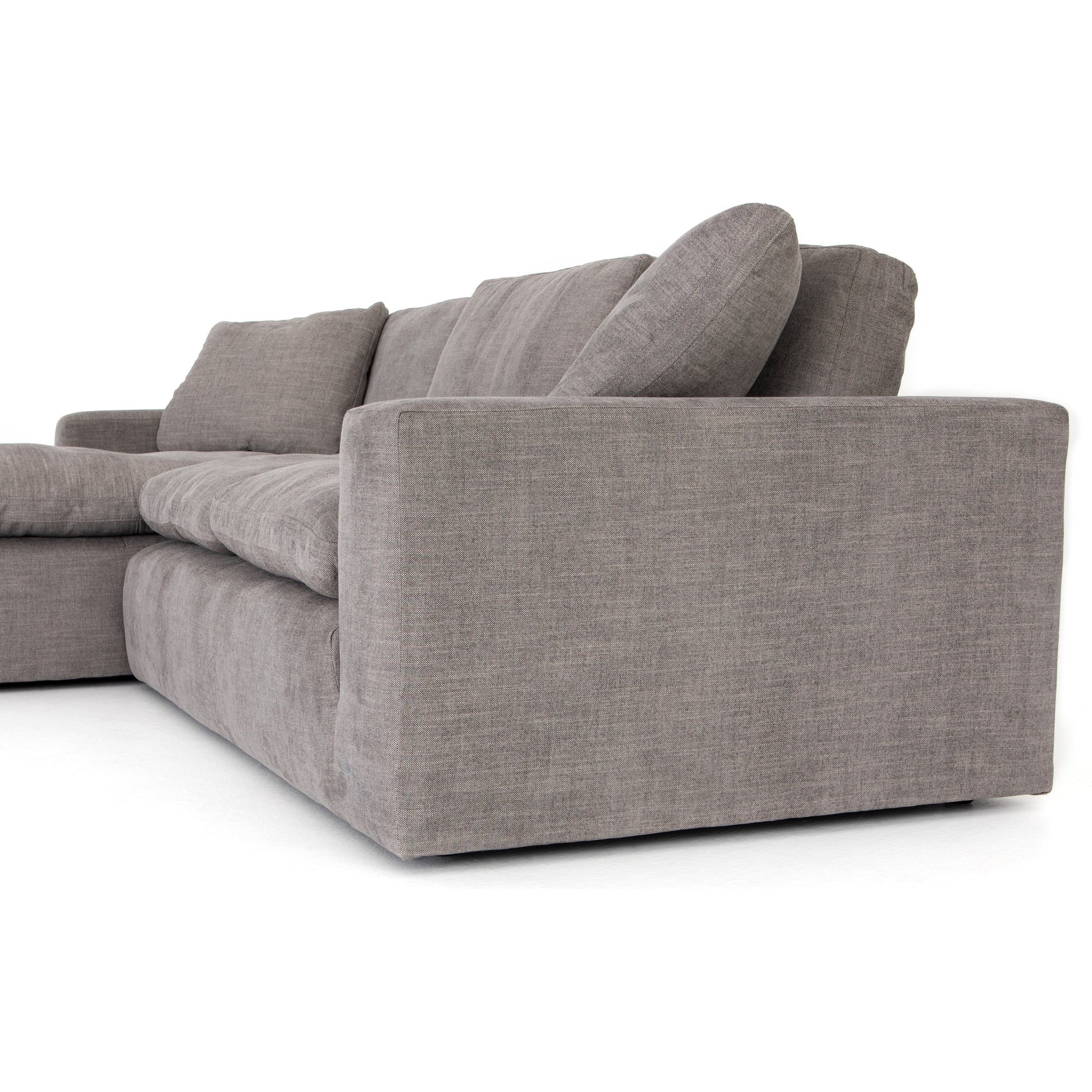 Plume 136" 2-PC Sectional by Four Hands in thames cream. Made from 66% polyester, 19% acrylic, 15% flax, linen, poplar plywood, 60% waterfowl feather, 40% polyester fiber in a modern style.