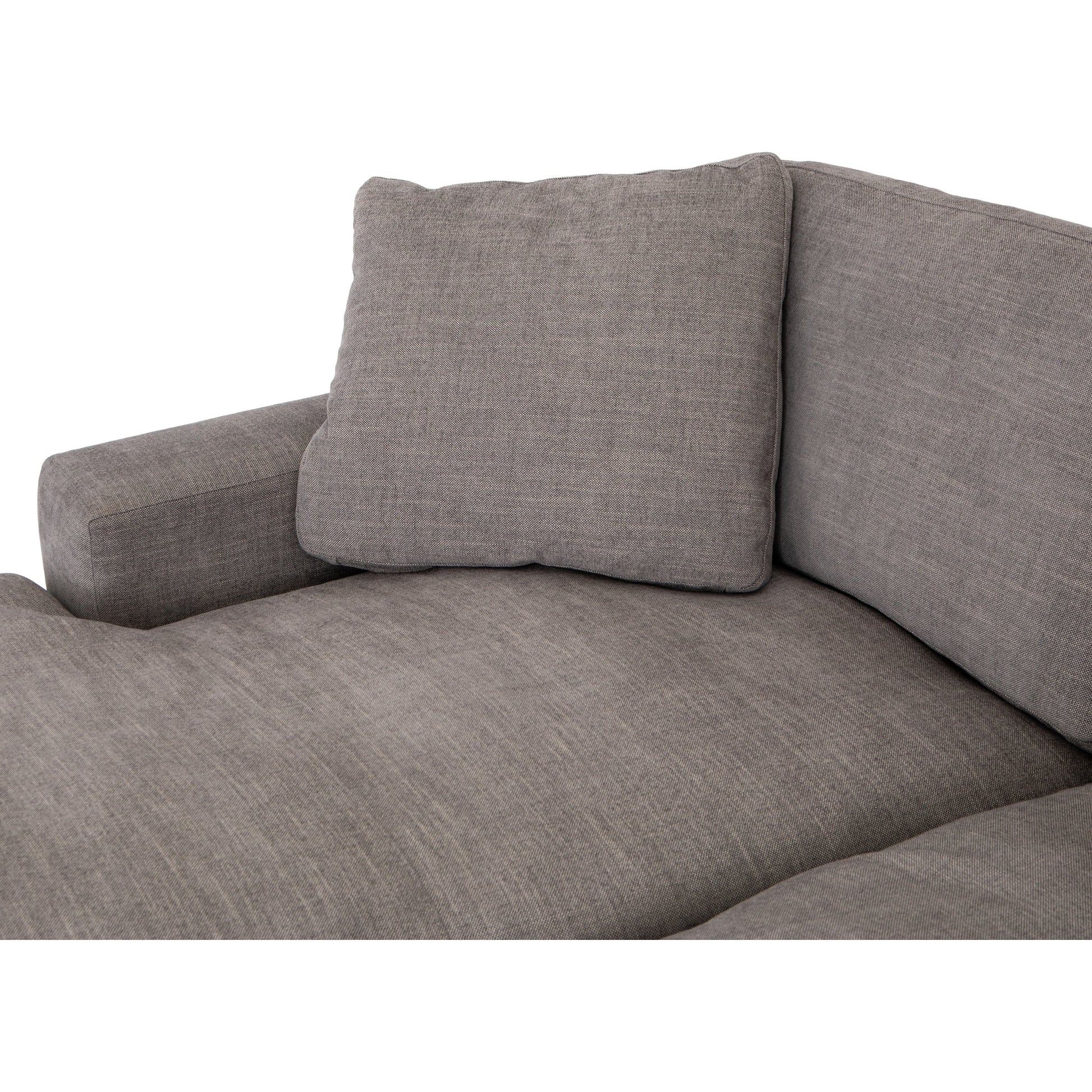 Plume 136" 2-PC Sectional by Four Hands in thames cream. Made from 66% polyester, 19% acrylic, 15% flax, linen, poplar plywood, 60% waterfowl feather, 40% polyester fiber in a modern style.