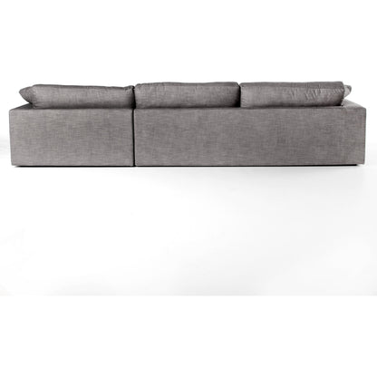 Plume 136" 2-PC Sectional by Four Hands in thames cream. Made from 66% polyester, 19% acrylic, 15% flax, linen, poplar plywood, 60% waterfowl feather, 40% polyester fiber in a modern style.