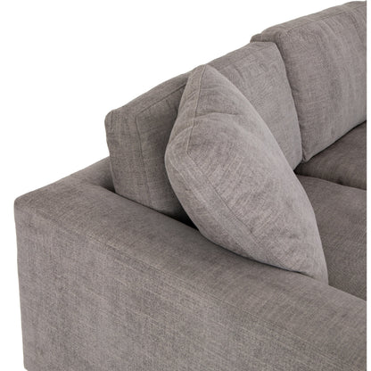 Plume 136" 2-PC Sectional by Four Hands in thames cream. Made from 66% polyester, 19% acrylic, 15% flax, linen, poplar plywood, 60% waterfowl feather, 40% polyester fiber in a modern style.