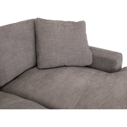 Plume 136" 2-PC Sectional by Four Hands in thames cream. Made from 66% polyester, 19% acrylic, 15% flax, linen, poplar plywood, 60% waterfowl feather, 40% polyester fiber in a modern style.