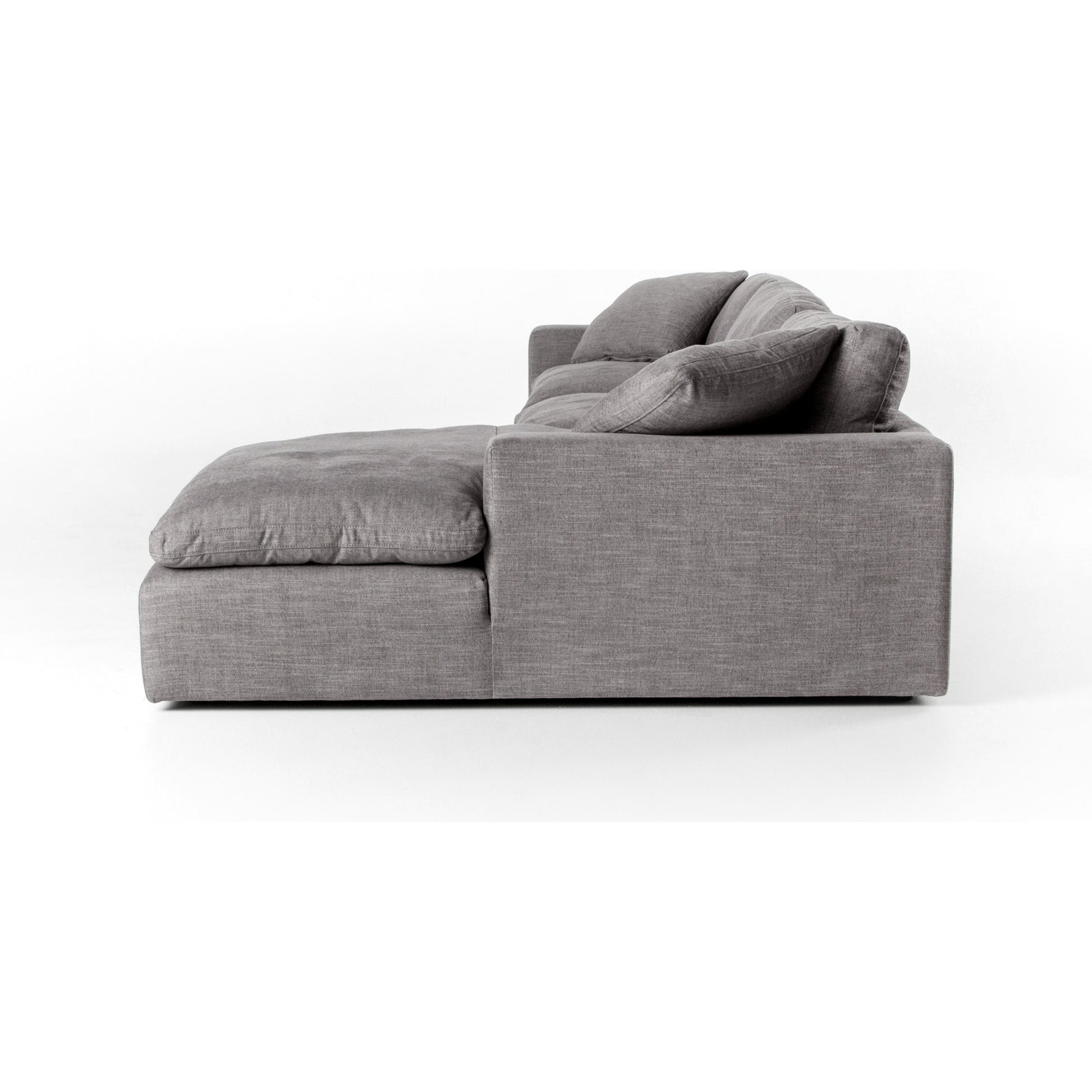 Plume 136" 2-PC Sectional by Four Hands in thames cream. Made from 66% polyester, 19% acrylic, 15% flax, linen, poplar plywood, 60% waterfowl feather, 40% polyester fiber in a modern style.