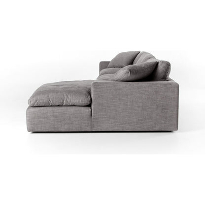 Plume 136" 2-PC Sectional by Four Hands in thames cream. Made from 66% polyester, 19% acrylic, 15% flax, linen, poplar plywood, 60% waterfowl feather, 40% polyester fiber in a modern style.