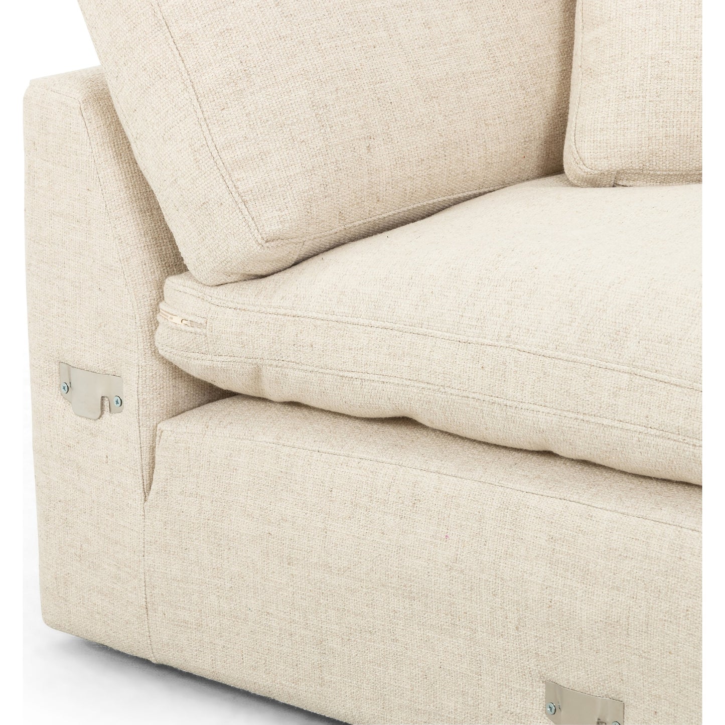 006 SI-1799213 | Additional Silo | Plume 136" 2-PC Sectional by Four Hands in thames cream. Made from 66% polyester, 19% acrylic, 15% flax, linen, poplar plywood, 60% waterfowl feather, 40% polyester fiber in a modern style.