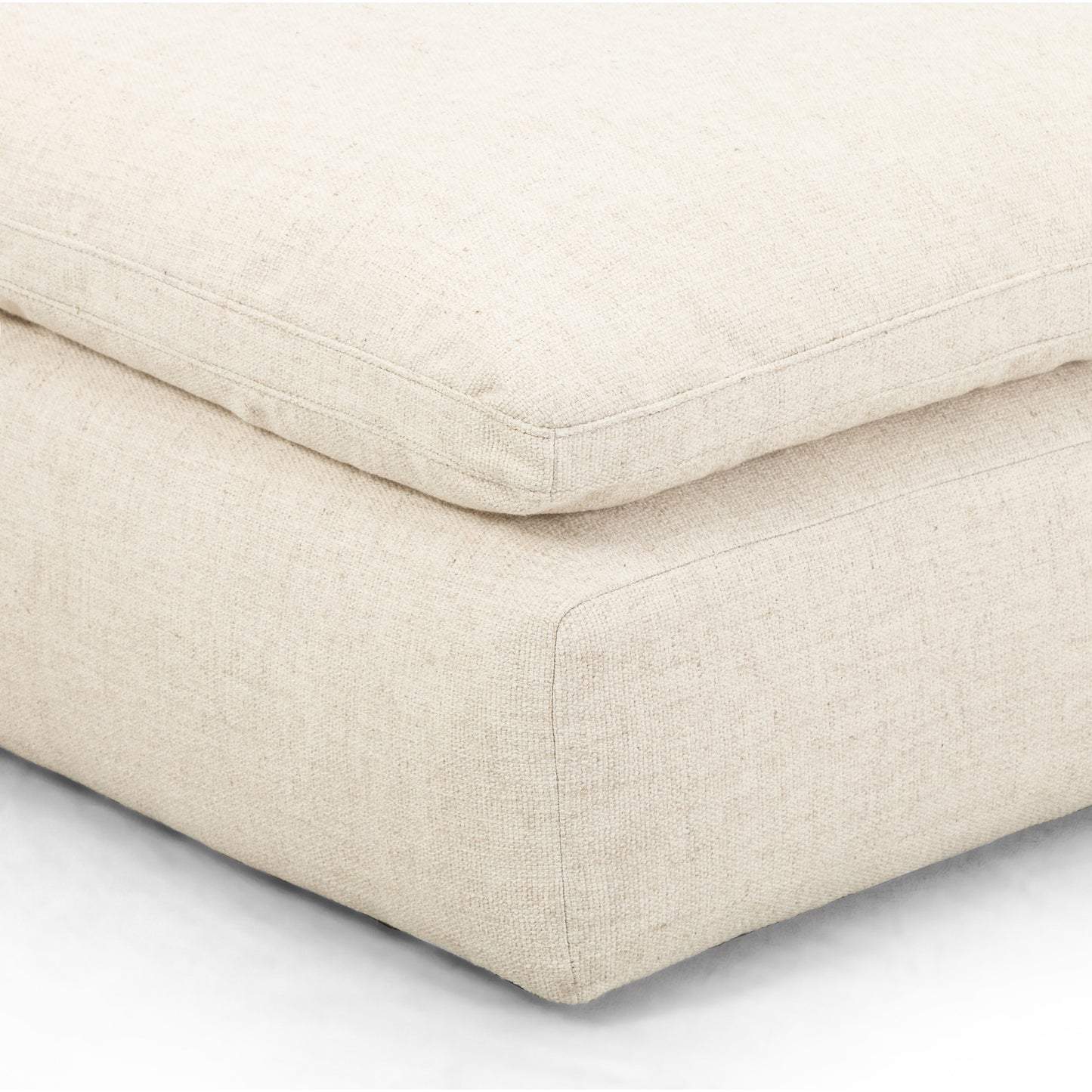 007 SI-1799213 | Additional Silo | Plume 136" 2-PC Sectional by Four Hands in thames cream. Made from 66% polyester, 19% acrylic, 15% flax, linen, poplar plywood, 60% waterfowl feather, 40% polyester fiber in a modern style.