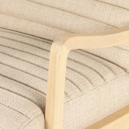 Chance Chair by Four Hands in dakota warm taupe, rubbed sienna brown. Made from top grain leather, solid parawood, 100% polyester in a modern style.