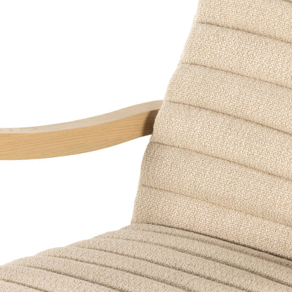 Chance Chair by Four Hands in dakota warm taupe, rubbed sienna brown. Made from top grain leather, solid parawood, 100% polyester in a modern style.