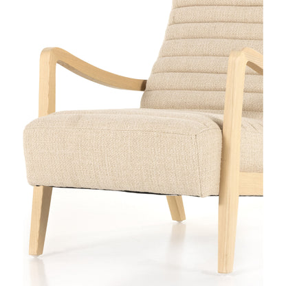 Chance Chair by Four Hands in dakota warm taupe, rubbed sienna brown. Made from top grain leather, solid parawood, 100% polyester in a modern style.
