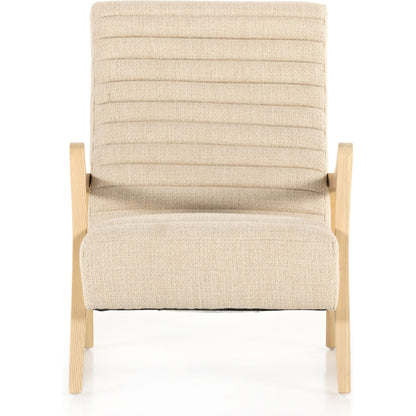 Chance Chair by Four Hands in dakota warm taupe, rubbed sienna brown. Made from top grain leather, solid parawood, 100% polyester in a modern style.